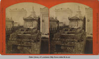 Stereoscopic view of old St. Louis Cemetery in New Orleans Louisina in the 1880s