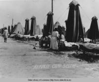 Scene at an African American refugee camp near Baton Rouge Louisiana during the great flood of 1927