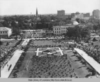 View of the Capitol grounds the day of Huey Longs funeral