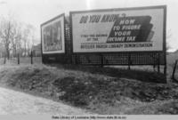 Sign advertising services at the Demonstration Library in Bossier Parish Louisiana circa 1940s