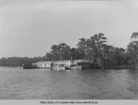 Boats at anchor near Lake Arthur Louisiana in 1947