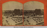Birds-eye view of Spanish Fort near New Orleans Louisiana in the 1880s