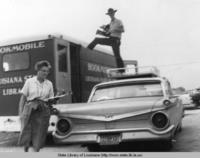 Filming the documentary "Libraries for Louisiana" in Cameron Louisiana in 1960