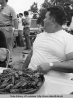 Crawfish eating contest at the Crawfish Festival in Breaux Bridge Louisiana in 1972