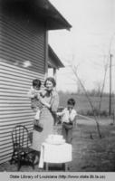 Native American children with woman near White Sulphur Springs Louisiana the 1930s