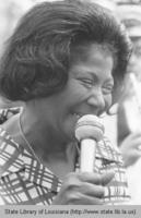 Singer Mahalia Jackson at the first annual Jazz and Heritage Festival in New Orleans Louisiana in 1970