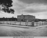 Sidewalks, fencing and terracing of grounds by the WPA at Doyle High School in Doyle Louisiana in 1937