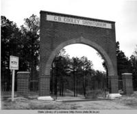 Entrance gate to the G.B. Cooley Tuberculosis Sanitarium near Monroe, Louisiana in 1937