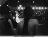Queen escorted to the throne at Athenians' ball in New Orleans at Mardi Gras in 1936