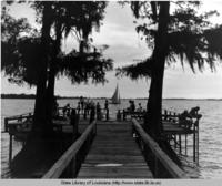 View of dock overlooking Lake Arthur in Jefferson Davis Parish in 1938.