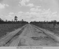 Road construction between Oakdale and Elizabeth Louisiana in the 1930s