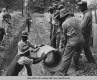 WPA workers laying sewer pipe in Opelousas Louisiana in 1936