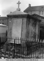 Tomb of Mandeville de Marigny in St. Louis cemetery #1 in New Orleans Louisiana in 1942