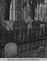 Graveyard of Grace Episcopal Church in St. Francisville Louisiana in 1940