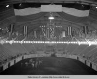 Interior view of the Louisiana State University coliseum in Baton Rouge in 1938
