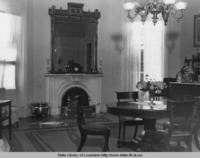 Plantation dining room with furniture in Louisiana in the 1930s