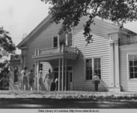Citizens inspecting the new WPA built gym and community center in Milton Louisiana in 1936