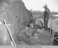 Archeologists excavating an Indian mound in Catahoula Parish in 1939