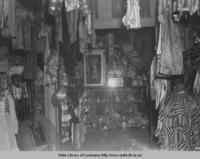 Mardi Gras costumes in the store in New Orleans in the 1950s