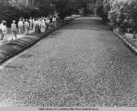Citizens inspection tour viewing Calder Street in Lafayette Louisiana in 1936