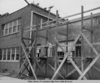 Doyle High School under repair by the WPA in Doyle Louisiana in 1937