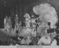Momus parade and float during Mardi Gras in New Orleans Louisiana in 1938.