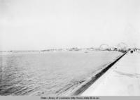 Lake Pontchartrain with amusement park in the background from the 1930s.