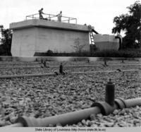 Sewage disposal plant built by the WPA in Lake Arthur, Louisiana in 1938.