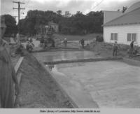 Pouring of concrete on Reid Street in Lake Charles Louisiana in 1938