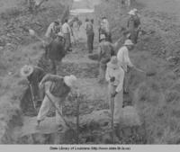 Men at work on drainage canal Northwest of Covington Louisiana in 1937