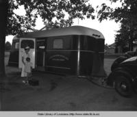 Caddo-Shreveport mobile dental service van visits a rural school in Caddo Parish in 1937