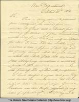 Letter, James Monroe, Secretary of War, to Willie Blount, Governor of Tennessee