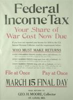 Federal income tax / Your share of war cost now due