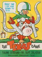 Tulane University Official Souvenir Football Program-The Greenie; The Texas Game