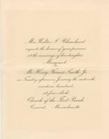 Blanchard-Smith wedding invitation, 1884-1900