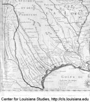 Map of western Louisiana, ca. 1725