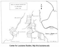 Acadian settlements in the Opelousas, Lewisburg, Church Point, Sunset, and Grand Coteau areas.