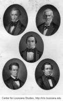 Composite of five gubernatorial portraits.