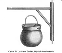 Cauldron and support beam.