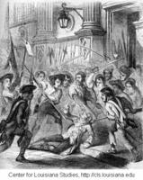 Death of De Launay during the storming of the Bastille.