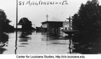 Downtown St. Martinville during the 1927 flood.