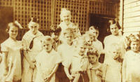 Group photo of Sarah C. Banner and students of Sarah C. Banner Private School, New Orleans