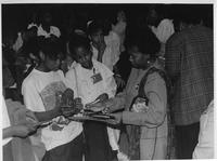 Ruby Bridges signing autographs for students at F.C. Williams on Ruby Bridges Day.