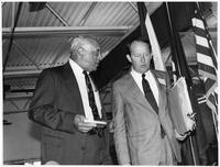 Everett Williams and Lamar Alexander, National Secretary of Education, at Coghill school, April 1992