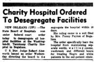Charity Hospital Ordered To Desegregate Facilities (9/30/65)