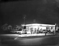 Night view of a Gulf station, Metairie