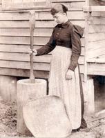 Augustine woman pounding rice, 1892]