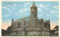 Postcard image of City High School, Monroe, Louisiana