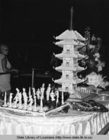 Food display at the New Orleans Food Festival in New Orleans Louisiana in 1970