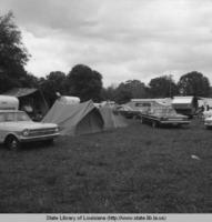 Camping area for the Cochon de Lait Festival in Mansura Louisiana circa 1971